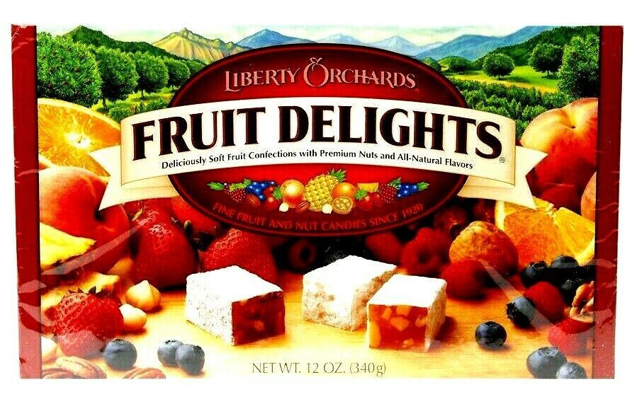 Liberty Orchards Fruit Delights Fine Fruit & Nut Candies 12 oz ( Pack of 3 ) Chocolate Sweets