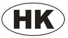 Hong Kong Oval Bumper Sticker or Helmet Sticker D2071 Euro Oval Country Code - $1.39+