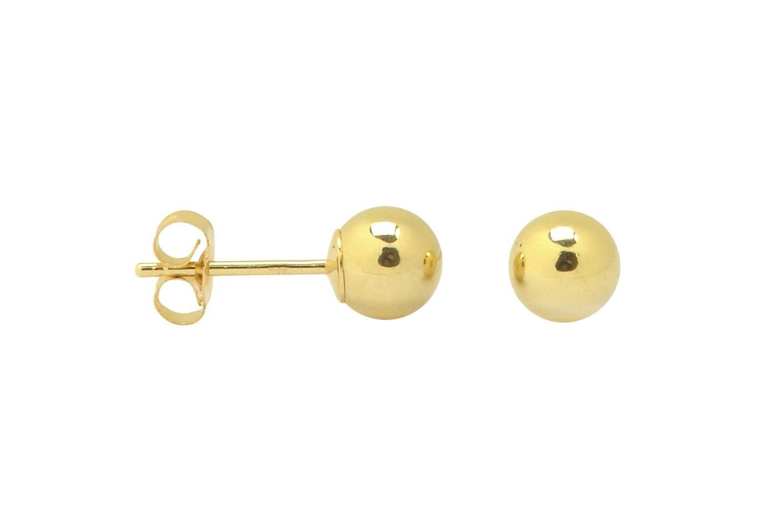10k Yellow Gold Round Ball Stud Earrings For Kids 2mm-7mm
