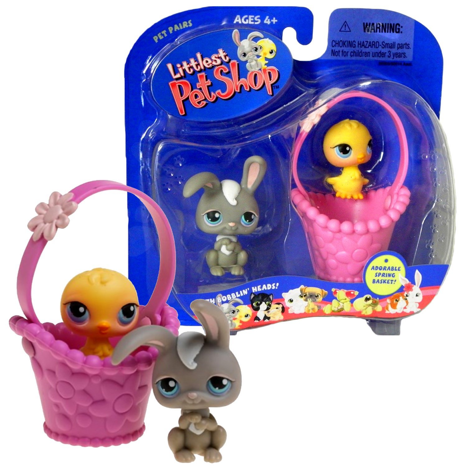 Hasbro Year 2004 Littlest Pet Shop "Pet Pairs" Series Bobble Head Pets