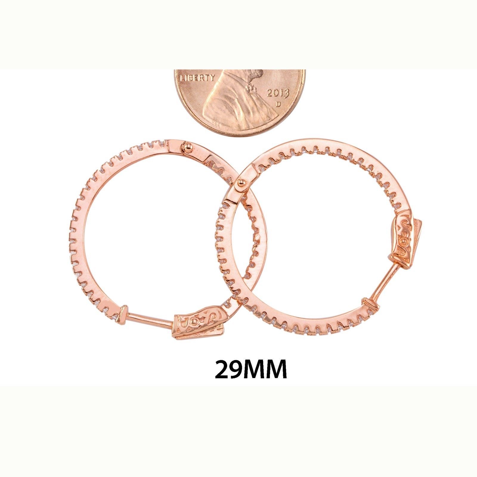 rose gold cubic zirconia hoop earrings