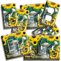 RUSTIC WATERING CAN SUNFLOWERS LIGHT SWITCH PLATE OUTLET COUNTRY FARMHOU... - $10.22+