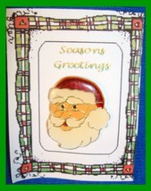 Christmas PIN #0279 Santa Goldtone Enamel Red Hat &amp; White Beard HOLIDAY ... - $9.85
