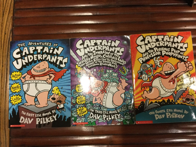 Captain Underpants Dav Pilkey 9 Book Lot Plus 1 Book Duplicated ...
