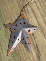 wd1382B - Blue Metal Star Christmas Ornament  - $1.95