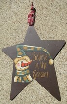 47907TB-Snowman Star Tin Christmas Ornament - $2.95