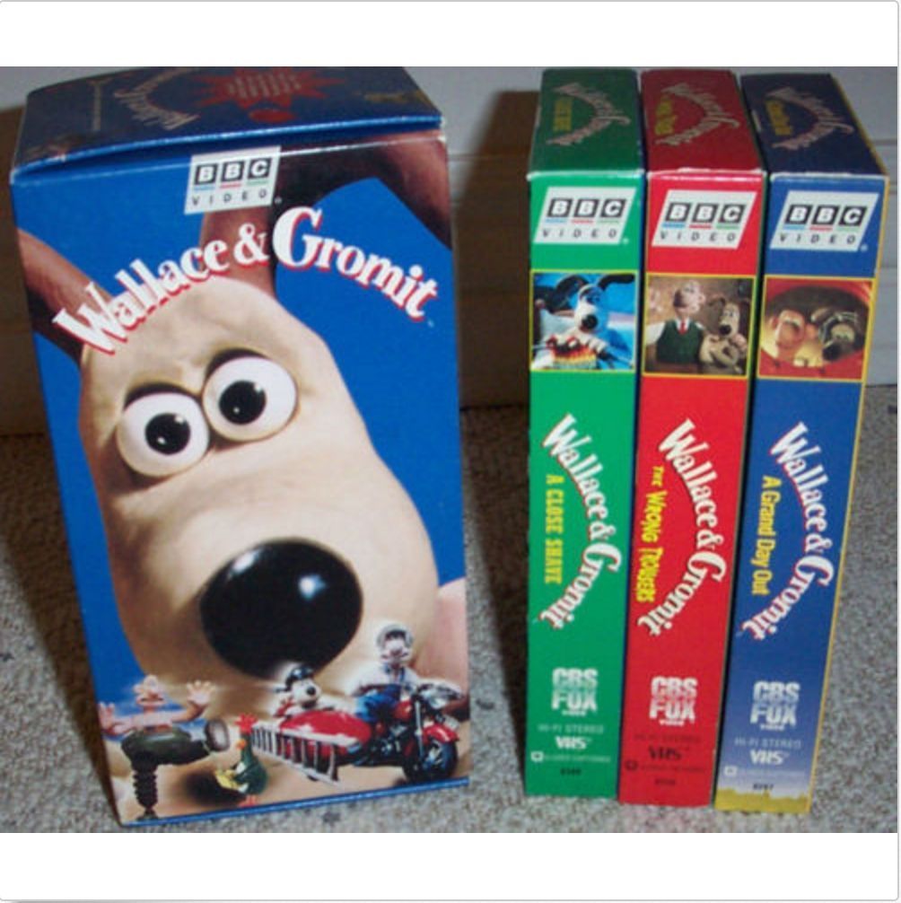NIP WALLACE & GROMIT BBC Video Boxed 3 VHS Set Sealed Claymation Chicken Run VHS Tapes