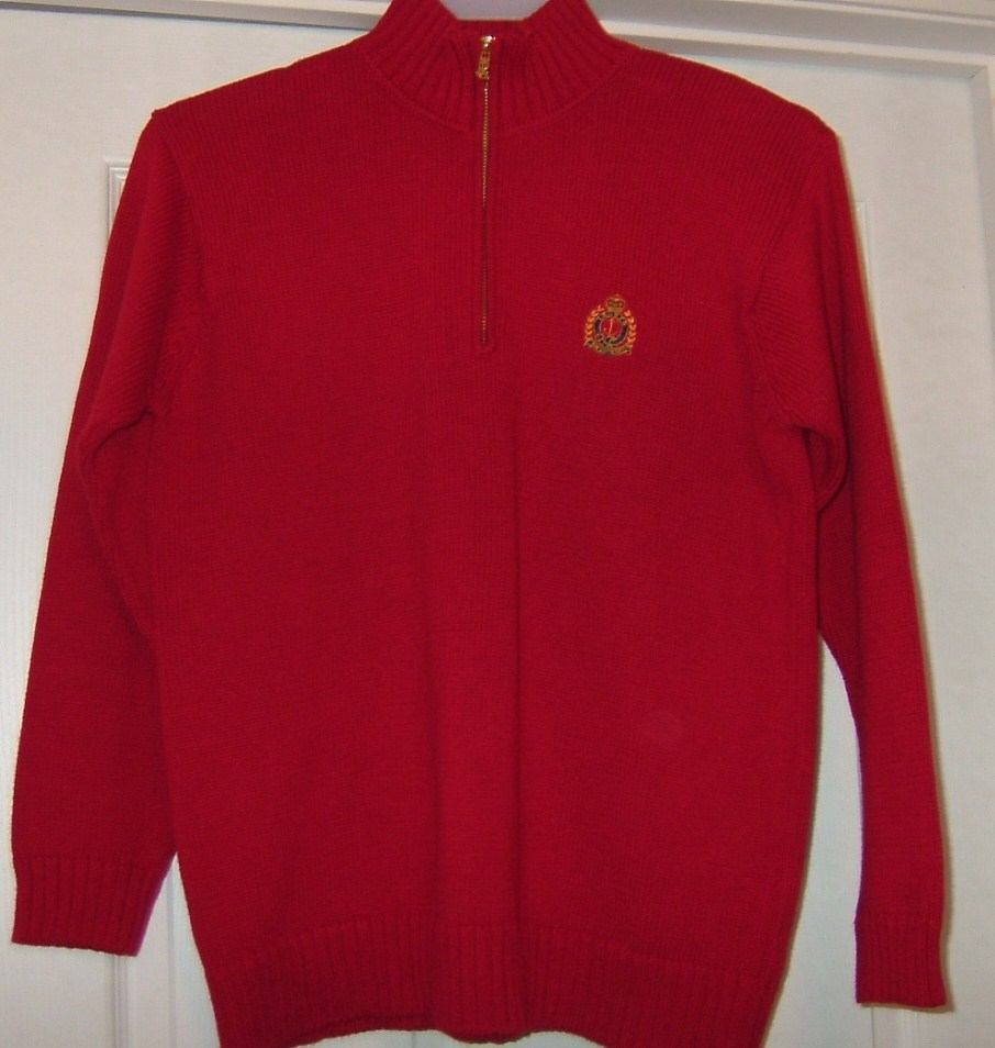 Ralph Lauren red sweater with top zipper new wo tags size Sm. but fits ...