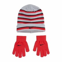 Nike Youth Girls Striped Beanie & Gloves Neon Pink - $31.78