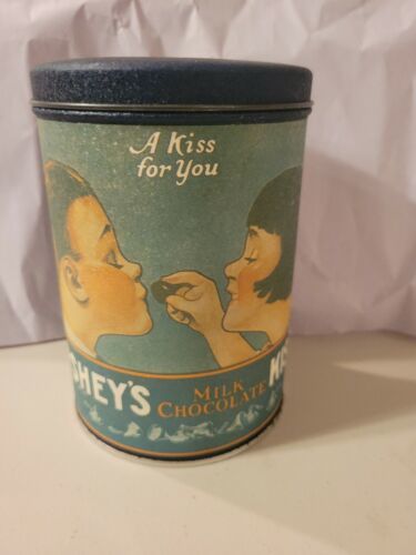 Vintage 1980 Hershey's Kisses Milk Chocolate Tin Can 