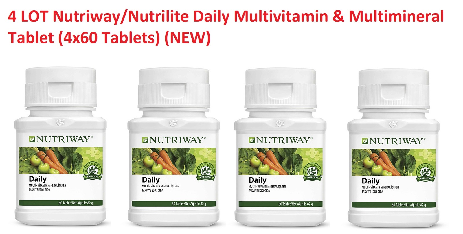 4 LOT Nutriway/Nutrilite Daily Multivitamin & Multimineral Tablet (4x60 Tablets)