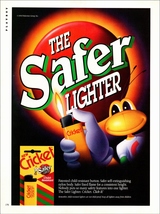 Cricket Safer Lighter Click-It Cigarette Lighter Advertisement 1994 Prin... - $10.99