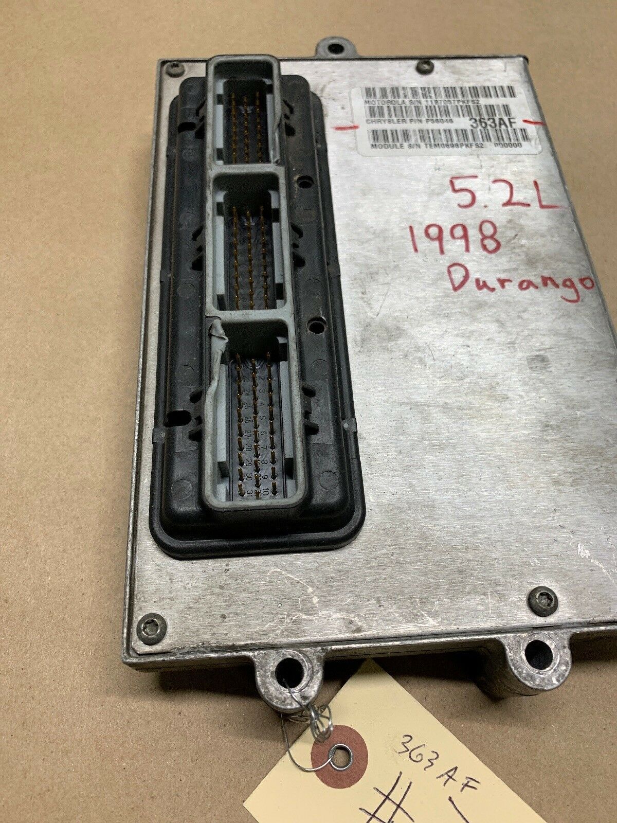 PCM ECM ECU Powertrain Control Module 1998 Dodge Durango 5.2L P56046363AF 7051 Engine Computers