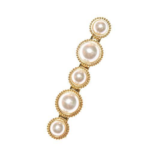 Caravan Caravansalon clip decorated withmuliple size pearl bead in gold plate