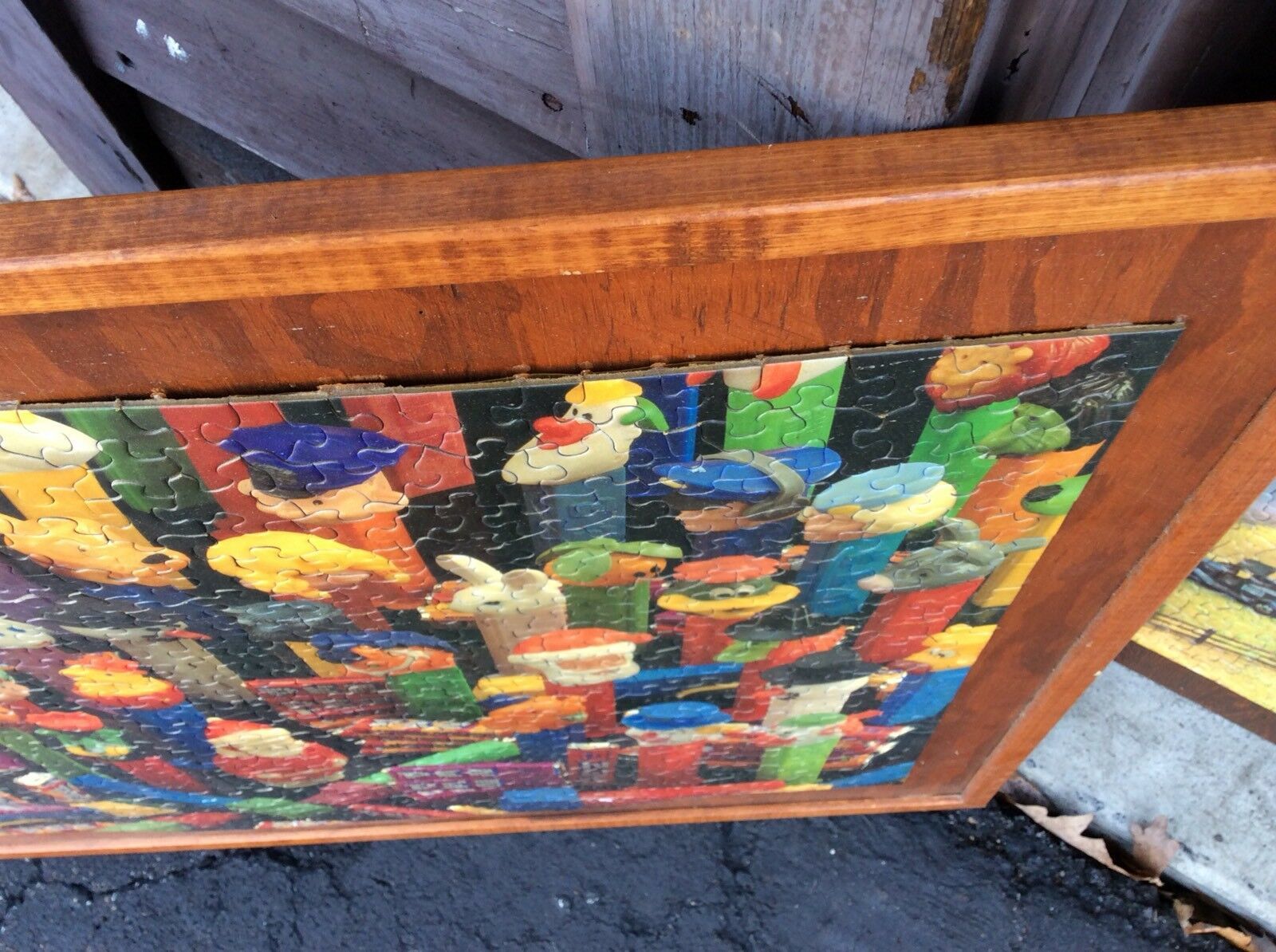 4 Vintage Subject Matter Jigsaw Framed Wall Art Puzzles Very Good