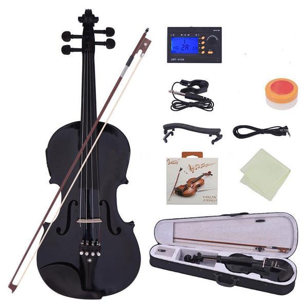Glarry GV102 4/4 Wooden Electric Violin With EQ And Case Black