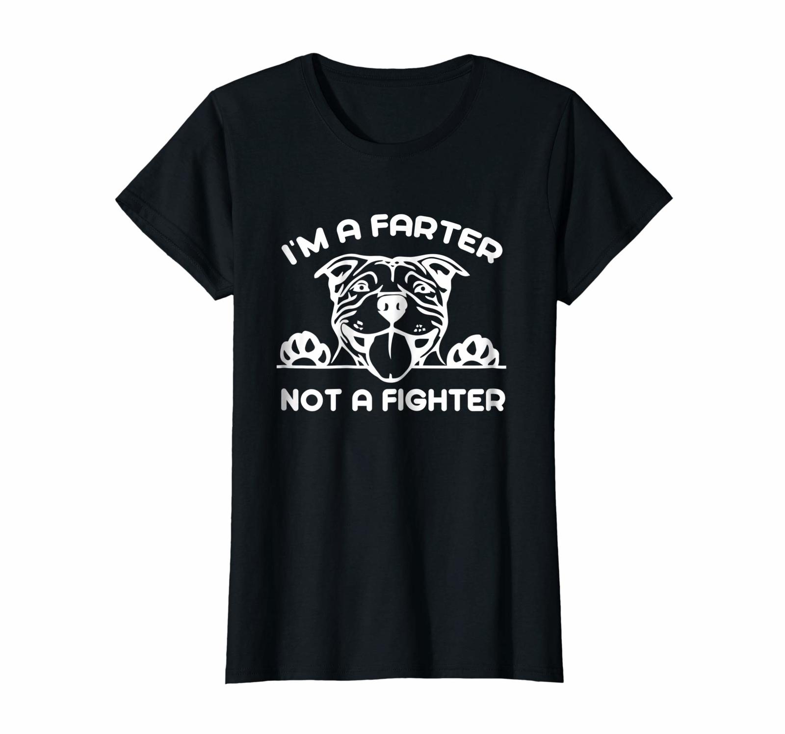 Dog Fashion - I'm A Farter Not A Fighter Funny Pit Bull T-Shirt Wowen