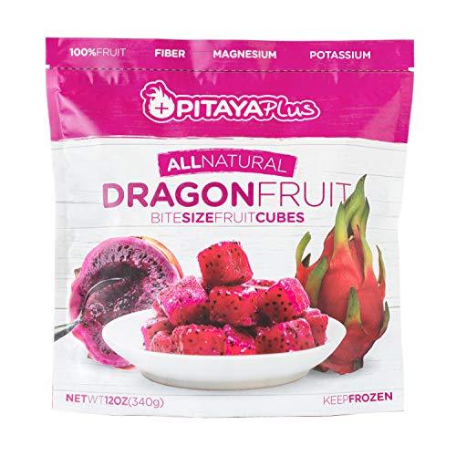 Pitaya Plus Natural Red Dragon Fruit Cubes. Frozen IQF Dragon Fruit