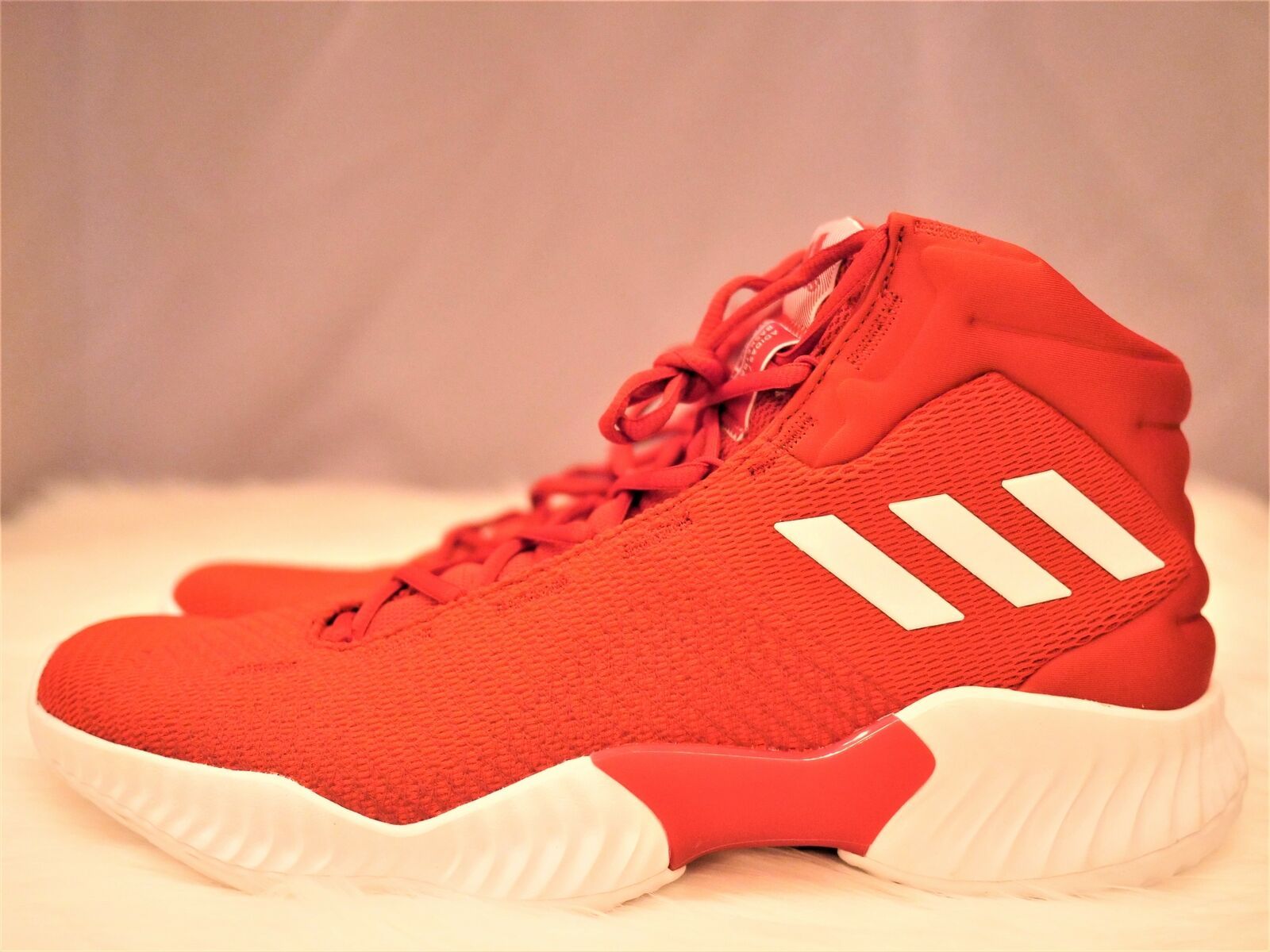 New Red & White Adidas Pro Bounce 2018 Men's Basketball Shoes Size 12.5 - Men