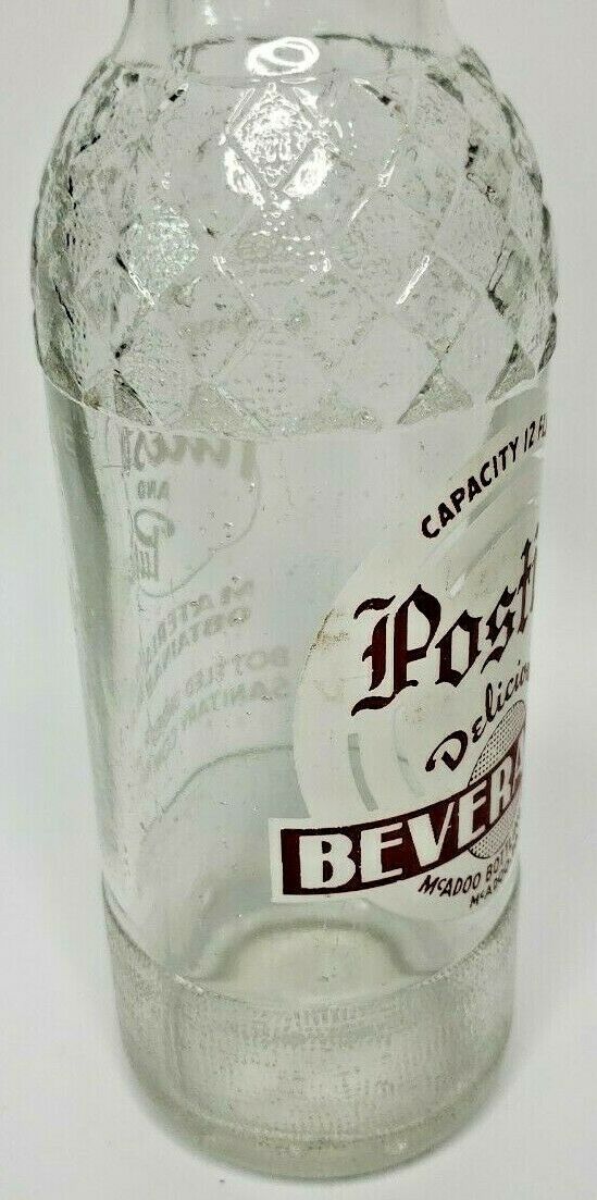12 Oz McAdoo Pa. Postie's Club Soda Vintage Soda Pop Beverage Bottle 