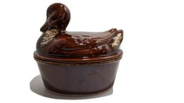 Vintage Hull Brown Drip Duck Casserole Ovenproof USA Covered Dish 10&quot; x ... - $49.49