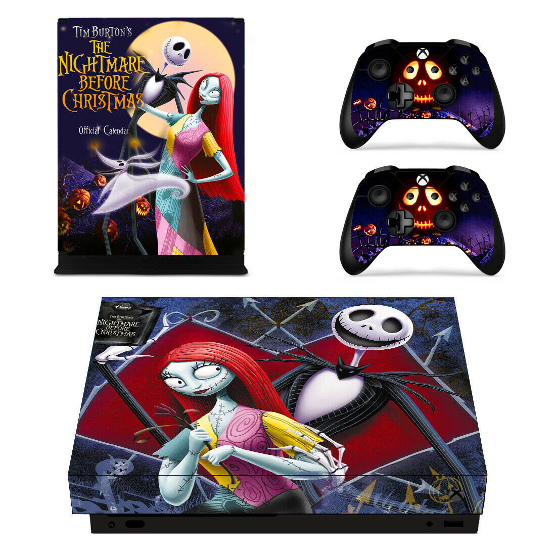 Xbox one X Console Controller Wrap Vinyl Skin Sticker Nightmare Before