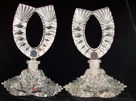 Amazing Pair of Vintage Czech Perfume Bottles~RARE~Signed~6.75&quot;~Dauber I... - $395.99