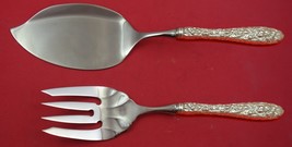 Rose by Stieff Sterling Silver Salmon Serving Set Fish Custom Made - $132.76