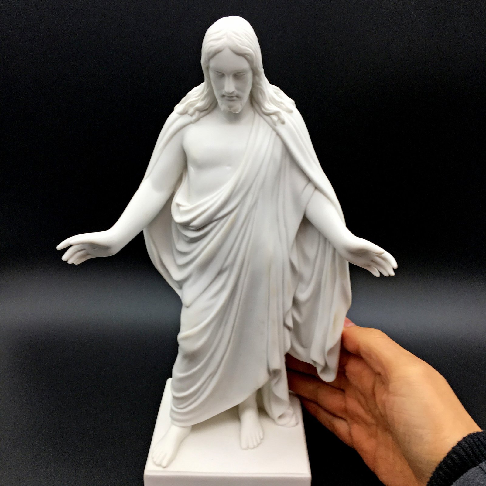 White Cultured Marble Statue Christus Jesus Figurine Statue 10" White
