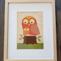 Original Art Print, Petit Collage Owl & Baby on wood, framed, Lorena Siminovich image 3