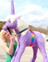 American Made Giant Stuffed Unicorn 36 Inch Soft Purple Made in USA America - $177.11