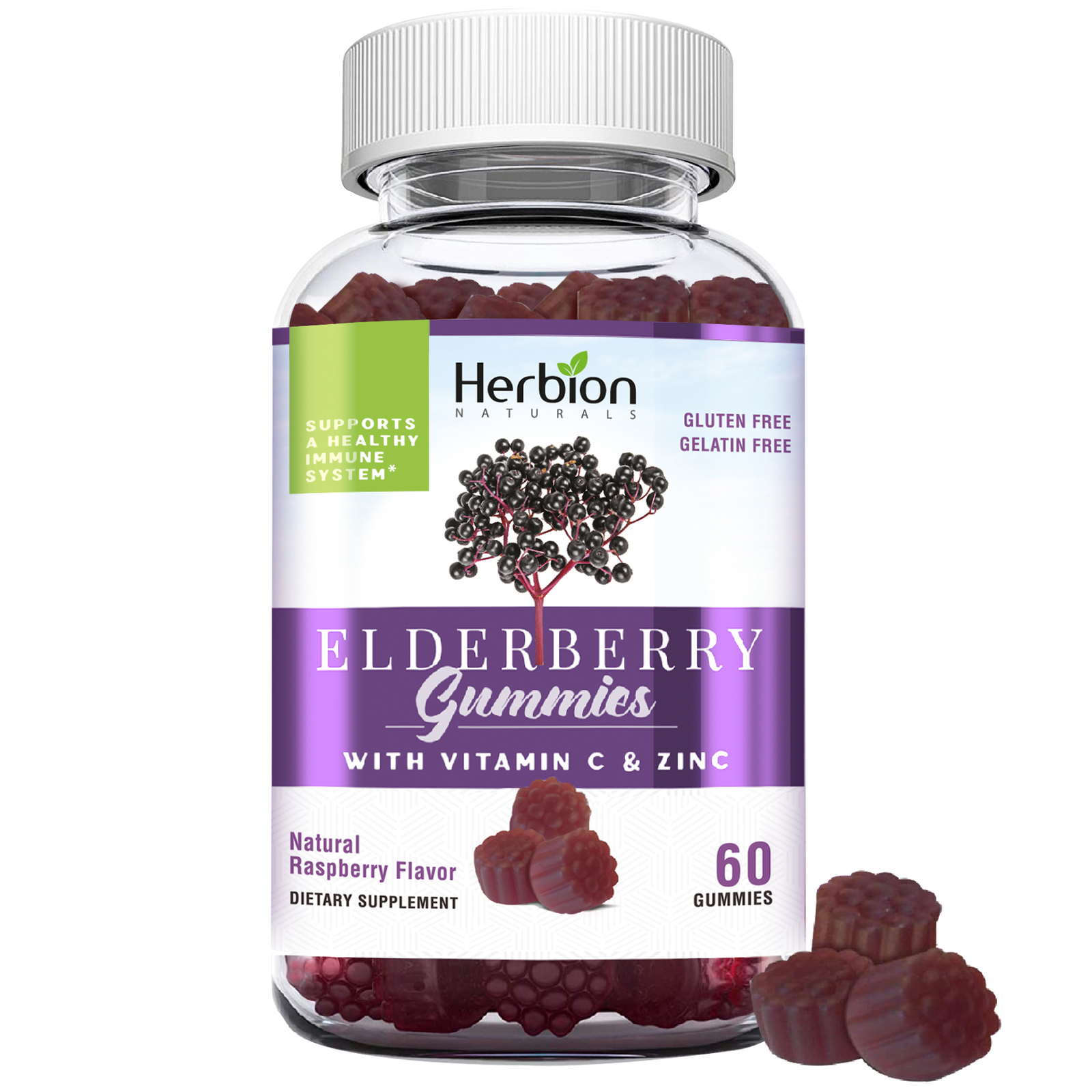 Herbion Naturals Elderberry Gummies, 60 gummies