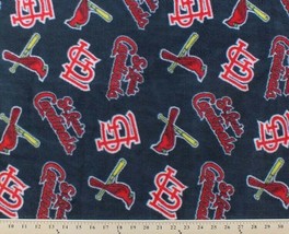 Fleece St. Louis Cardinals MLB Pro Baseball Sports Team Fabric Blue s6517bf - $12.97