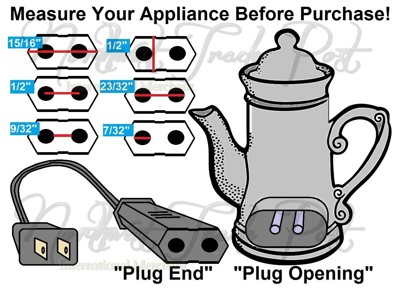 AC Power Cord for Corning Ware 10Cup Percolator Coffee Maker Pot Model