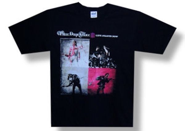 Three Days Grace-Splashback-Life Starts Now Tour-Black T-shirt - $9.74 - $12.59 S l1600