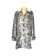 Dennis by Dennis Basso Gray and Black Animal Print Coat Size M - $59.99