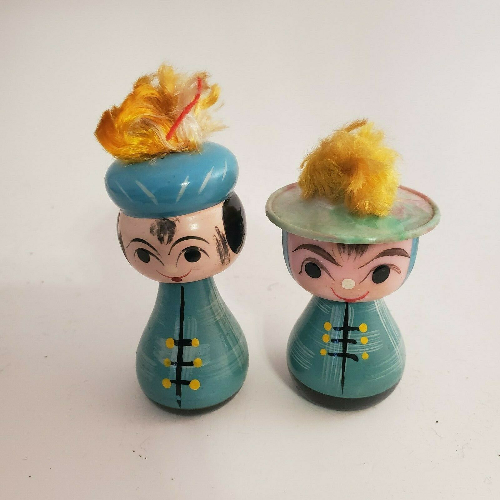 Vintage Asian Couple Bobblehead Nodder Figurine Oriental Japanese