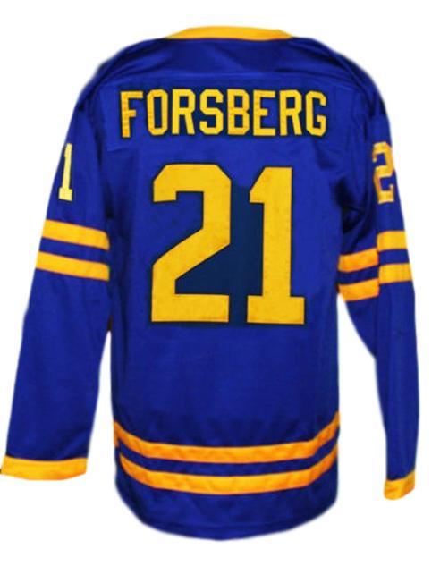 Custom Name # Peter Foppa Forsberg Sweden Hockey Jersey New Blue Any Size- Hockey Jersey