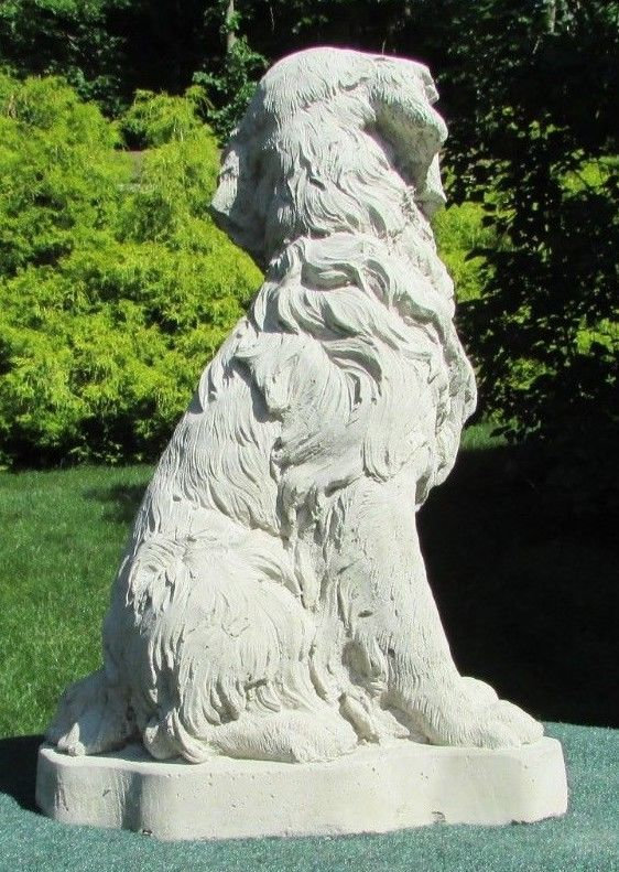 cement golden retriever garden statue