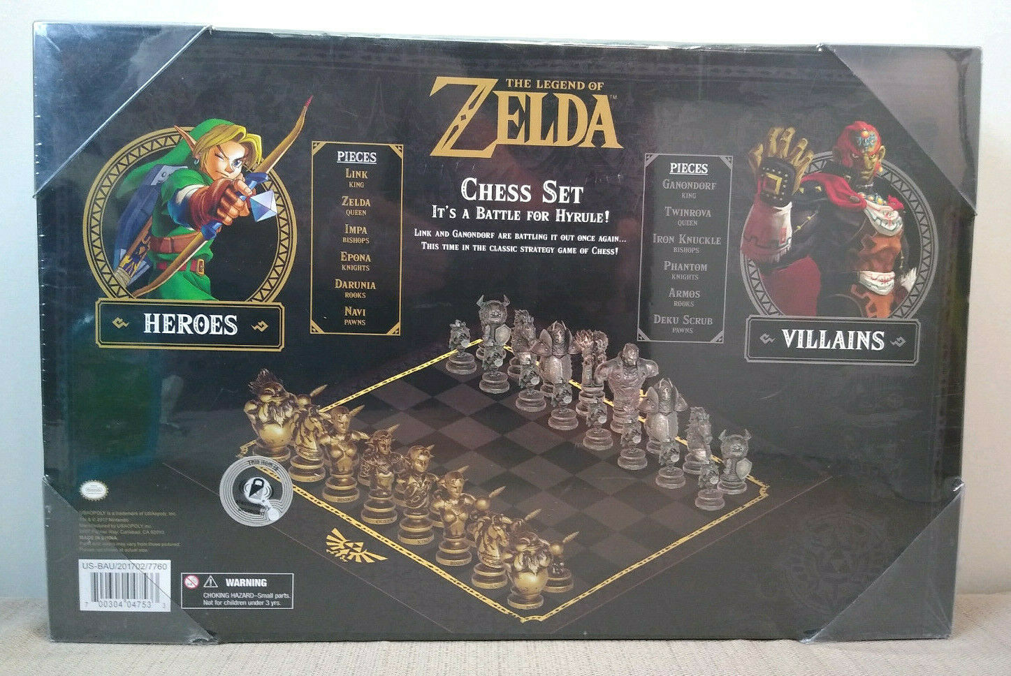 USAopoly The Legend of Zelda Chess Set 32 Custom Sculpt Chess Pieces