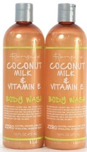 2 Bottles 16 Oz Coconut Milk & Vitamin E Moisture Softening Body Wash