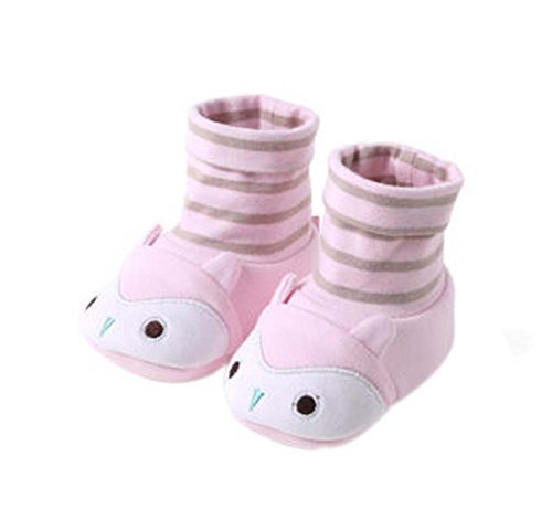 2PCS Cotton Shoes Cute Crib Shoes for Newborn Toddler Shoes Soft Shoes PINK