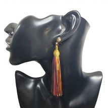 Fashion Jewelry Womens Multicolor Long Tassel Bohemian Post Earrings Boho Sz OS - $20.00