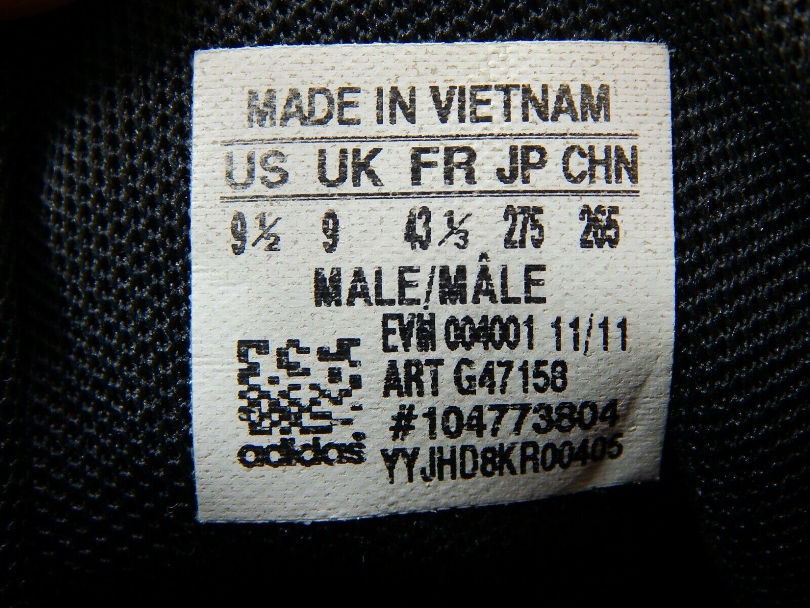 Adidas EVM 004001 Hi-Top Size 9.5 M (D) EU 43 1/3 Men's Sneakers Shoes ...