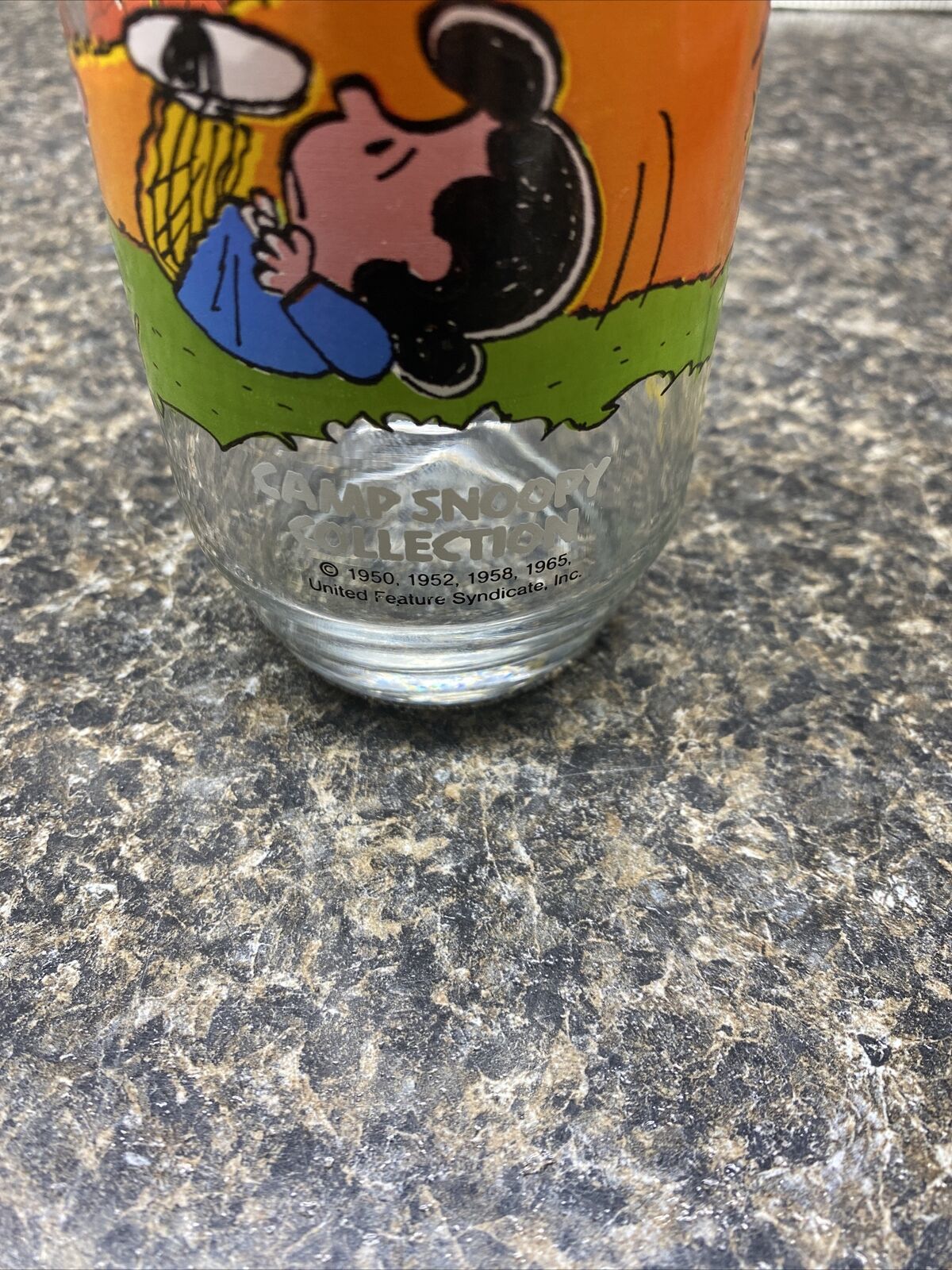 Vintage Camp Snoopy Charlie Brown Glass McDonalds 1965 Linus Snoopy ...