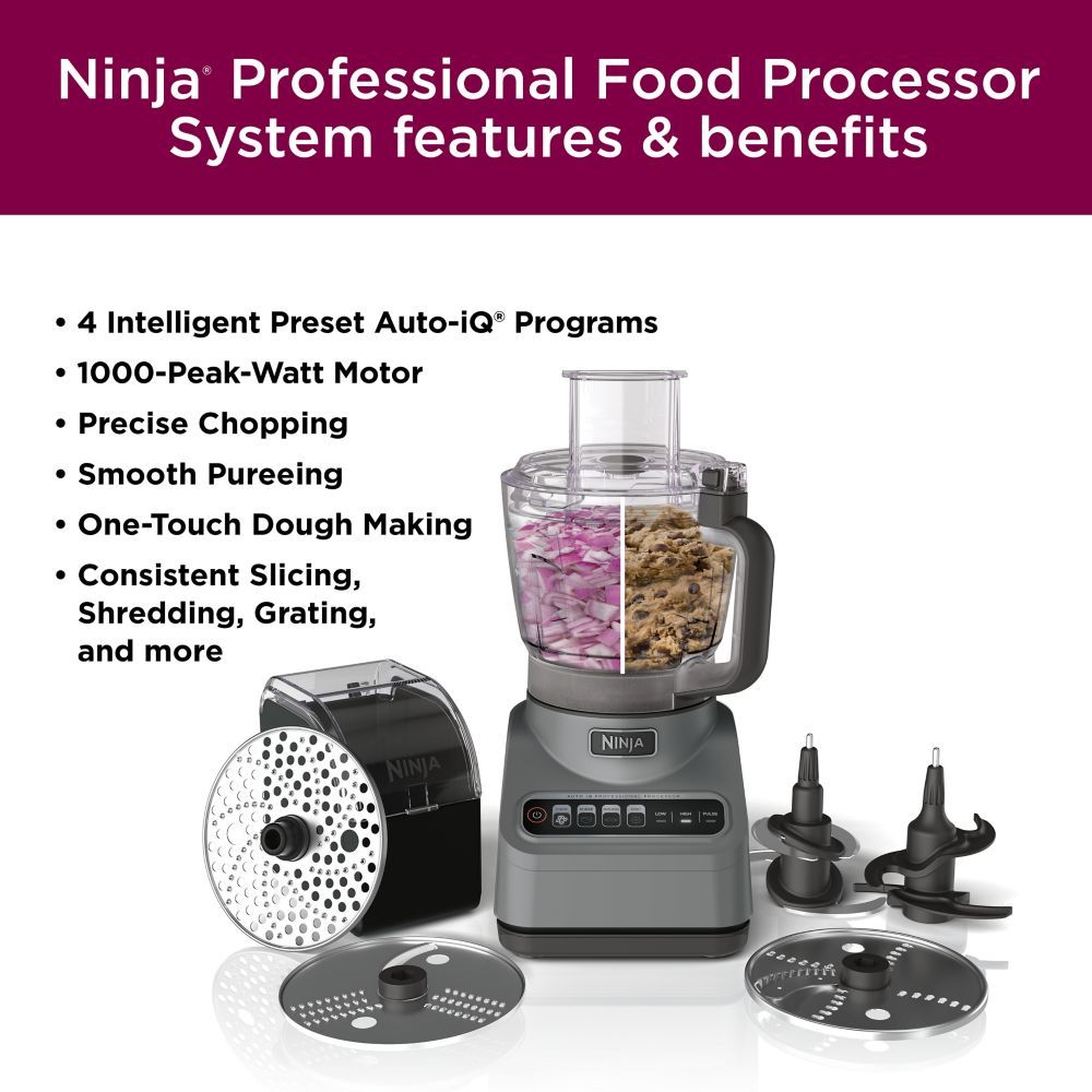 Ninja Professional Advanced 9 Cup Food Processor With Auto IQ Preset   3 