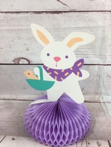 Vtg Hallmark Tissue Paper Honeycomb Easter Bunny Decoration Centerpiece - $9.90