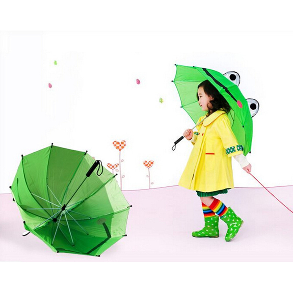 Cute Animal Umbrella For Children Kids ears Bend handle rabbit Umbrellas