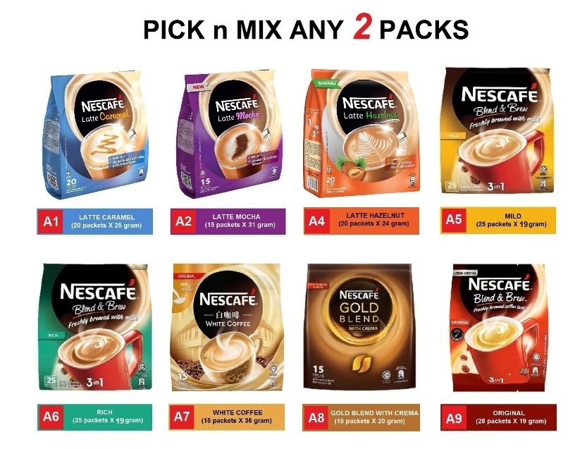 [PACK OF 2] NESCAFE INSTANT PREMIX COFFEE 3IN1 (VARIOUS FLAVORS