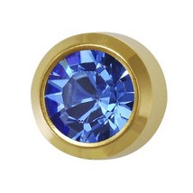 Universal September Ear Piercing Birthstones 3 Pair Sapphire 24 K Gold C... - $5.99